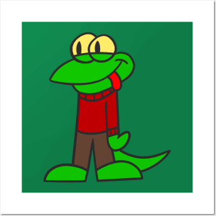 Cartoon Lizard Guy Posters and Art